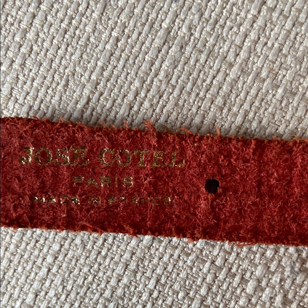 Jose Corel Vitage made in France Stylish Red leather belt with Beaded Band - Picture 2 of 10